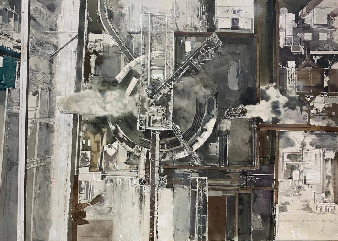 13.《大江大河》,紙本水彩,110x150cm,2019 13.《大江大河》,紙本水彩,110x150cm,2019