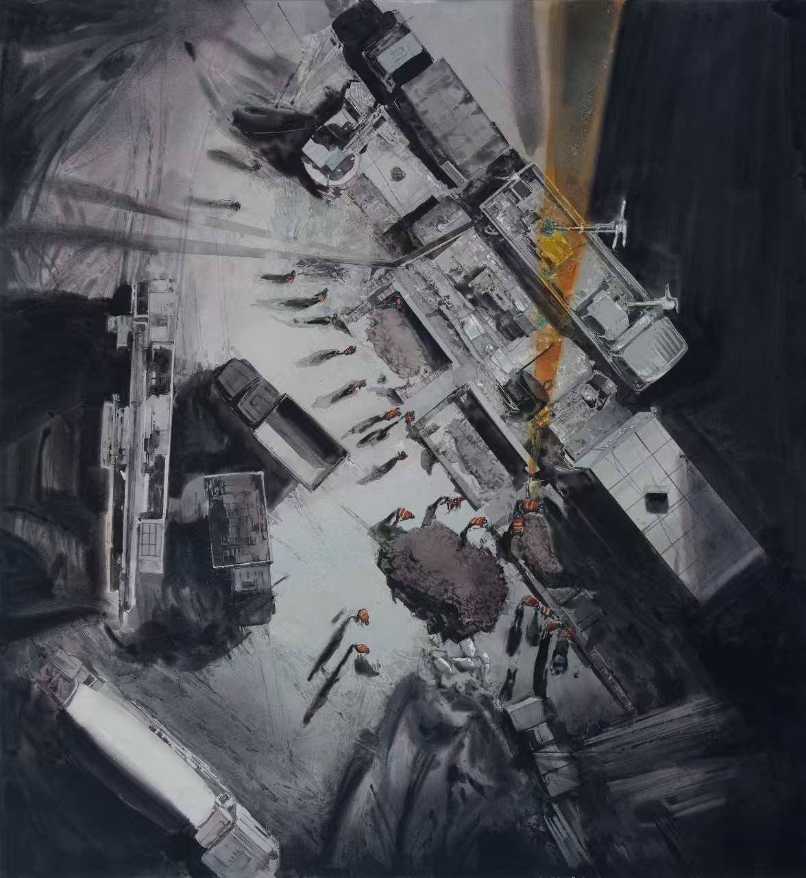 16.《一束暖光》,135x140cm,紙本水彩,2021 16.《一束暖光》,135x140cm,紙本水彩,2021