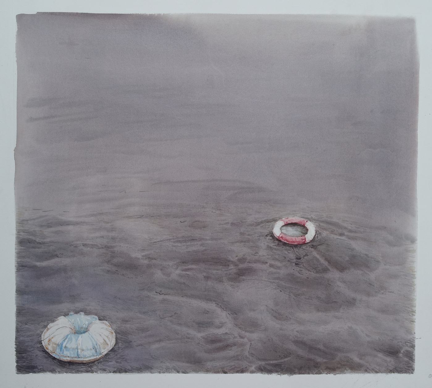 23.《飄》,110x120cm,紙本水彩,2014 23.《飄》,110x120cm,紙本水彩,2014