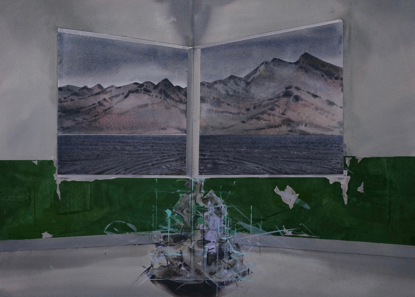 24.《山外山之二》,75 x105cm,紙本水彩,2022 24.《山外山之二》,75 x105cm,紙本水彩,2022