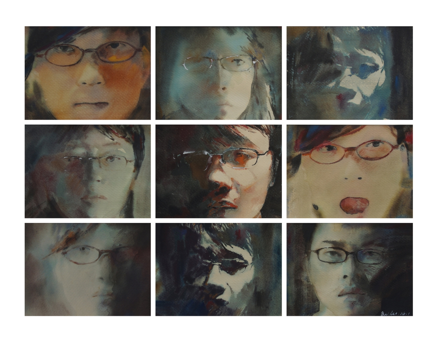 37. 面孔 80x60cm 2006 紙本水彩 37. 面孔 80x60cm 2006 紙本水彩