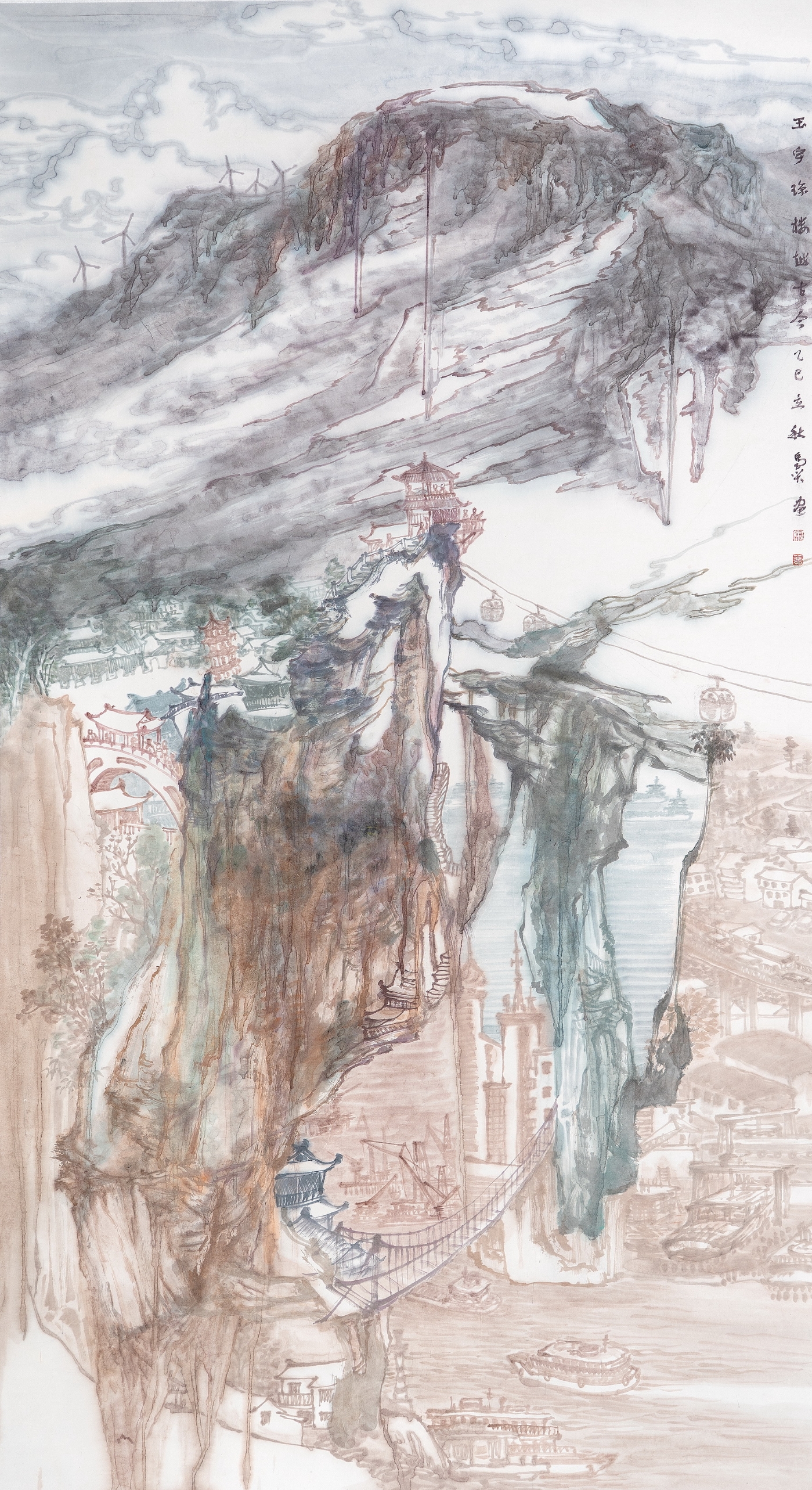 馬奕《玉宇瓊樓越古今》180cmx96cm 馬奕《玉宇瓊樓越古今》180cmx96cm