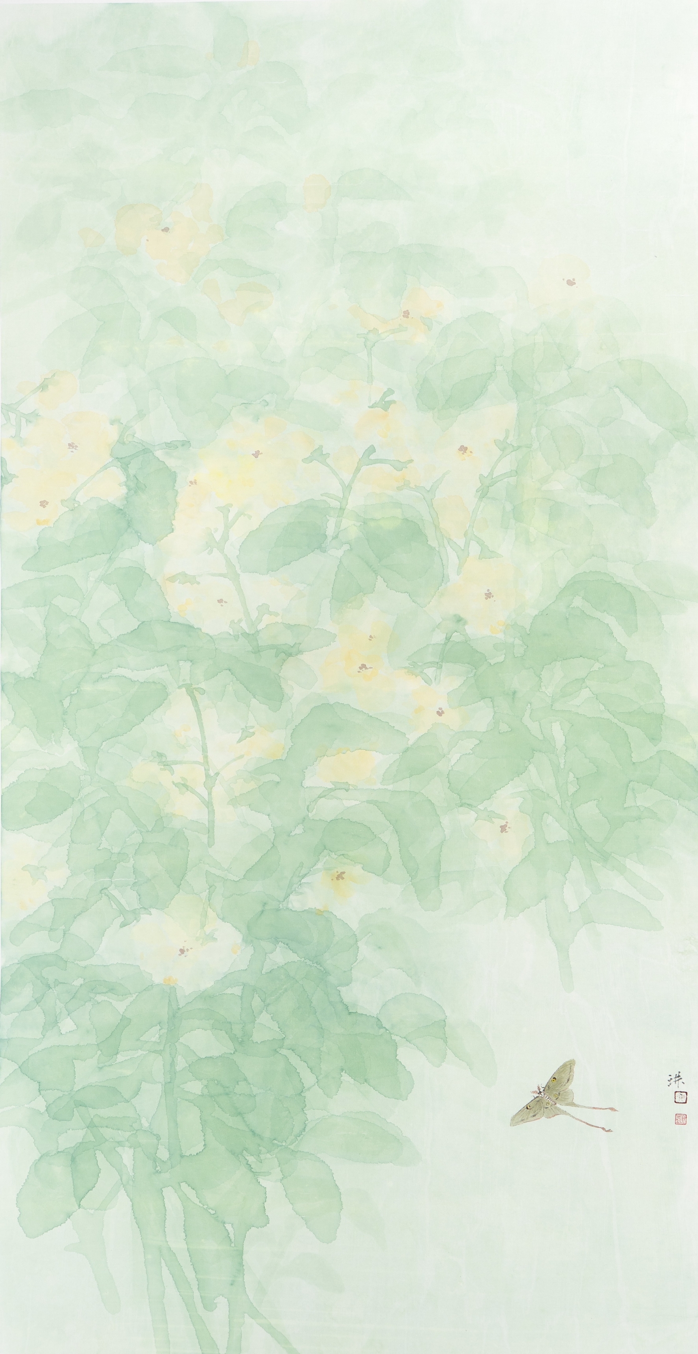 周琳琳 鄧金輝 徐競《七月江花灼野煙》180cmx96cm 周琳琳 鄧金輝 徐競《七月江花灼野煙》180cmx96cm